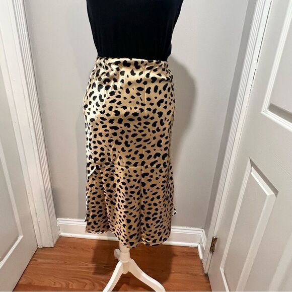 NWT Kourt midi Animal Print Tan and Black Skirt size xxs womens - Picture 13 of 16